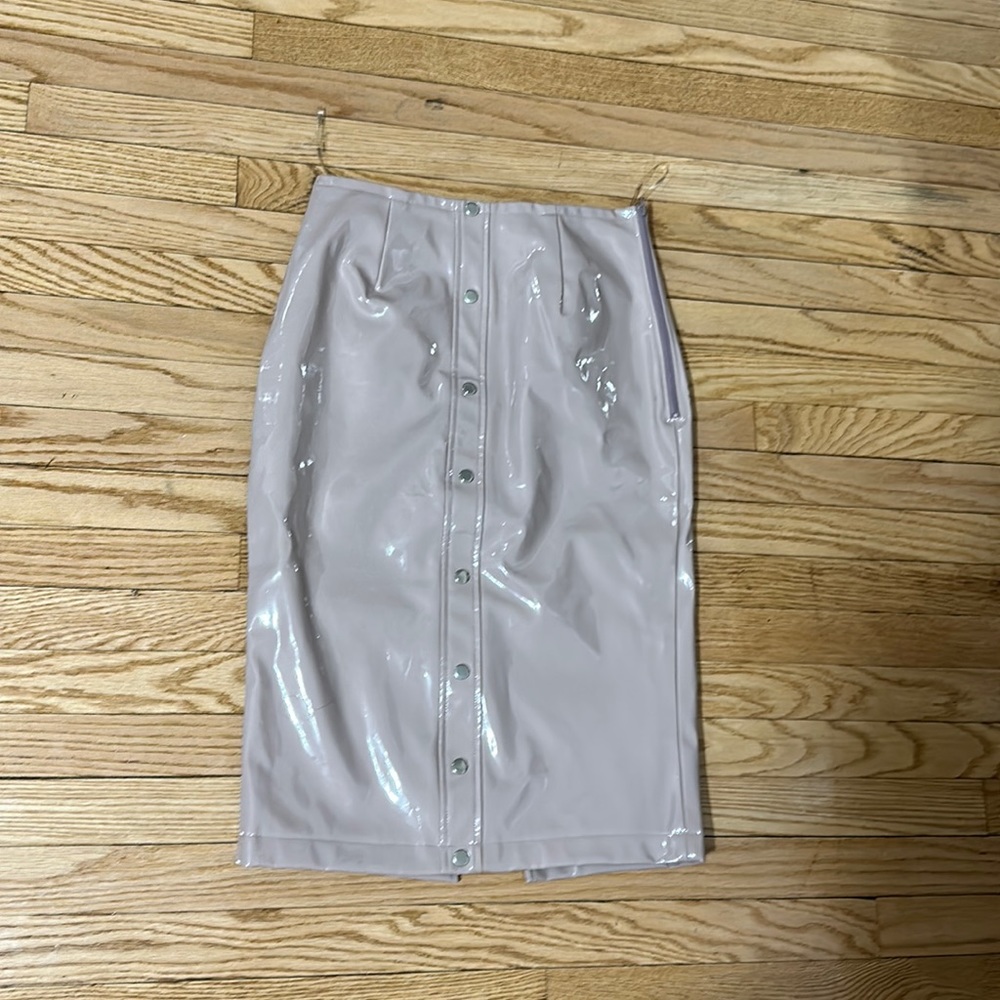 Latex midi skirt
